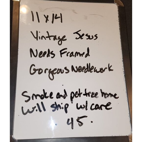 Vintage Embroidered Jesus Prayer Wall Hanging Tapestry Art - Picture 11 of 11